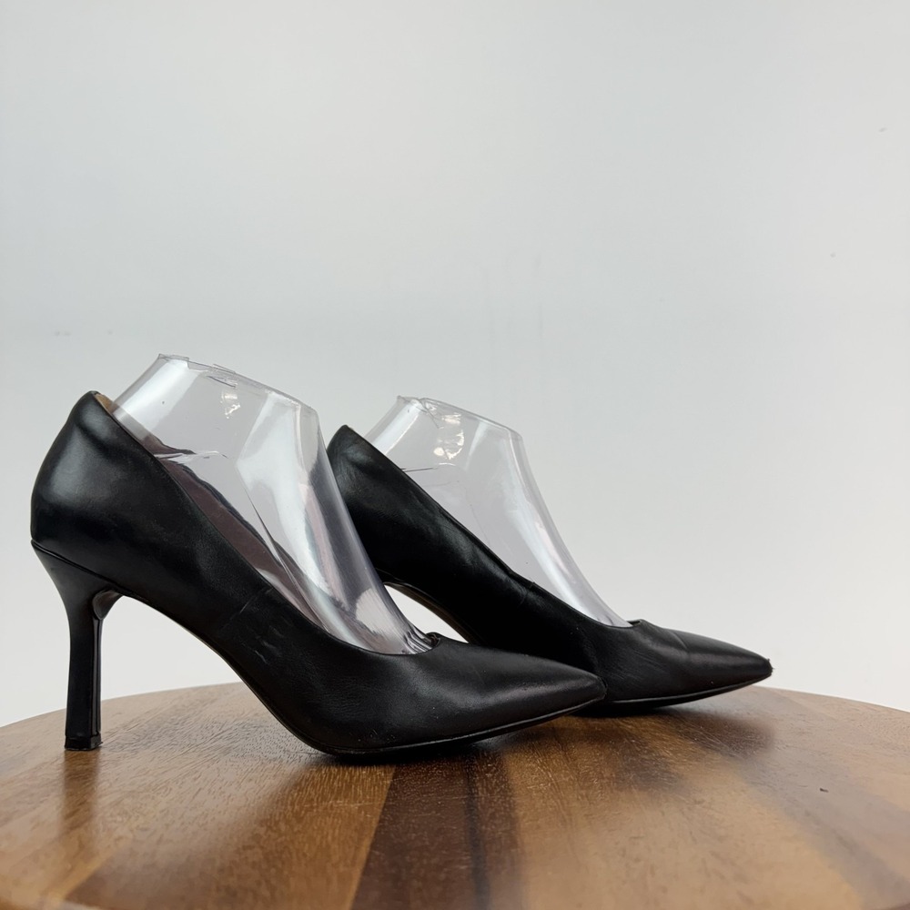 Womens Nordstrom Rack Paigge Black Leather Comfort Formal‎ Pumps Size 8.5 M GUC